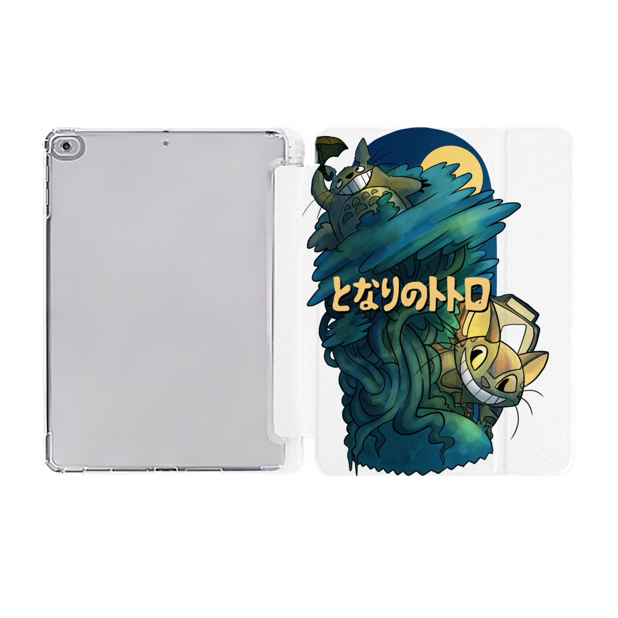 （画像用） となりのトトロ 草壁メイ 草壁サツキ My Neighbor Totoro Satsuki Kusakabe Mei Kusakabe IPad ケース ペン収納付き 三つ折りスタンド PUレザー×シリコン 対応機種9.5/10.5/10.9インチ